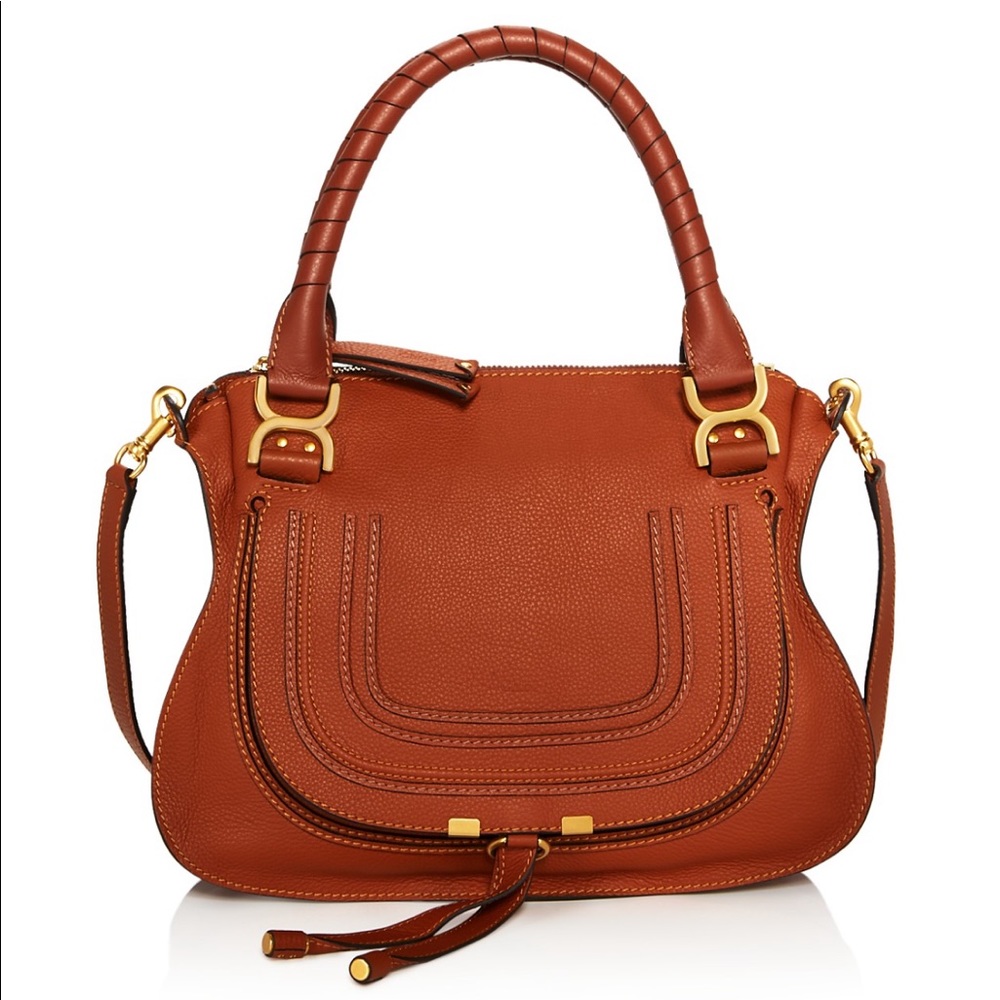 Chloe Marcie handbag in tan/brass/faded rose